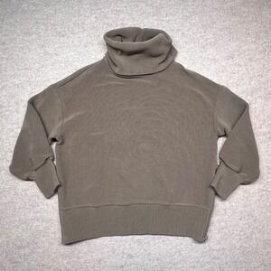 Varley Milton Sweat Olive Green Womens XS Excellent Cowl Neck Side Zip Pullover